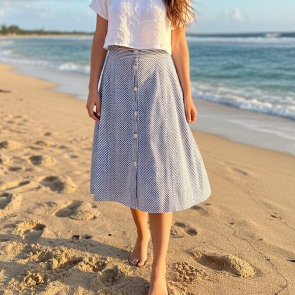 J. Crew Dresses & Skirts - NWT J Crew sz 2 striped button front skirt